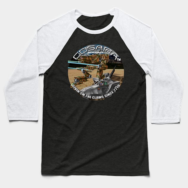 Cosara Weaponries- Pebble Crab Baseball T-Shirt by Oswald's Oddities